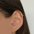 Cerrahi Çelik Silver Mavi Yıldız Tragus Piercing