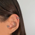 Cerrahi Çelik Silver Yıldız Detaylı Halka Piercing