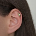 Cerrahi Çelik Su Yeşili 5 Taşlı Piercing