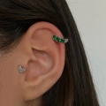 Cerrahi Çelik Yeşil Taşlı Halka Piercing