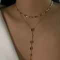 Gold Baget Taşlı Choker