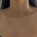 Gold Baget Taşlı Choker