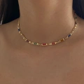Gold Baget Taşlı Choker
