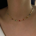 Gold Baget Taşlı Choker