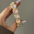 Gold Hologram Taşlı Bileklik