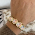 Gold Hologram Taşlı Bileklik
