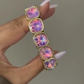 Gold Hologram Taşlı Bileklik