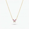 Gold Pembe Kelebek Kolye