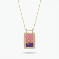 Gold Pembe Plaka Kolye