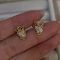 Gold Taşlı Minik Baykuş Küpe