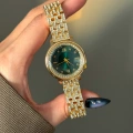 Gold Taşlı Yeşil Kol Saati