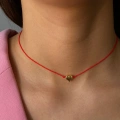 Kalpli Kırmızı İp Choker