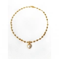 Kalpli Zincirde Sedefli Kalp Choker