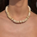 Kemik Renk Choker & Kolye