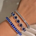 Lacivert Baget Taşlı Bileklik