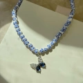 Mavi Kelebek Detay Tasarım Kolye