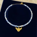 Melek Detaylı Mavi Tasarım Kolye