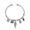 Melek Kanat Detaylı Silver Charm Bileklik