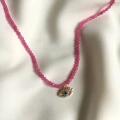 Pembe kuvars Göz Kolye