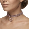 Pembe Taşlı Kalp Choker