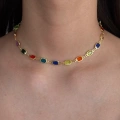 Renkli Baget Taşlı Choker