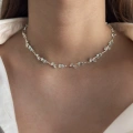 Silver Açık Mavi Tulip Kolye