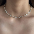 Silver Açık Mavi Tulip Kolye