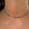 Silver Baget Taşlı Choker