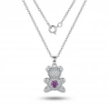 Silver Pembe Kalp Ayıcık Kolye
