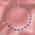 Silver Lacivert Mini Kalp Choker