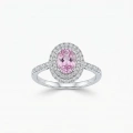Silver Pembe Oval Taşlı Yüzük
