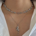 Silver Mavi Tulip Kolye