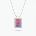 Silver Pembe Plaka Kolye