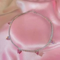 Silver Pembe 5 Kalpli Choker