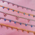 Silver Pembe 5 Kalpli Choker