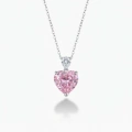 Silver Pembe Kalp Kolye