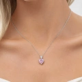 Silver Pembe Kalp Kolye