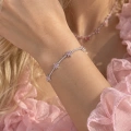 Silver Pembe Taşlı Yıldız Bileklik