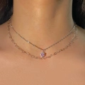 Swarovski Taşlı Mini Kalpli Choker