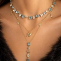Vip Mavi Kristal Taşlı Choker