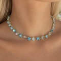 Vip Mavi Kristal Taşlı Choker