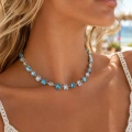 Vip Silver Mavi Kristal Taşlı Choker