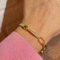 Vip Yeşil Taşlı Bileklik