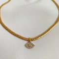 Zirkon Taşlı Göz Detaylı Choker