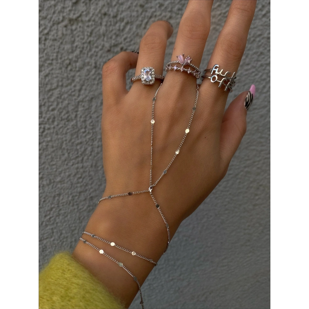 316L Çelik Silver Pul Detaylı Şahmeran