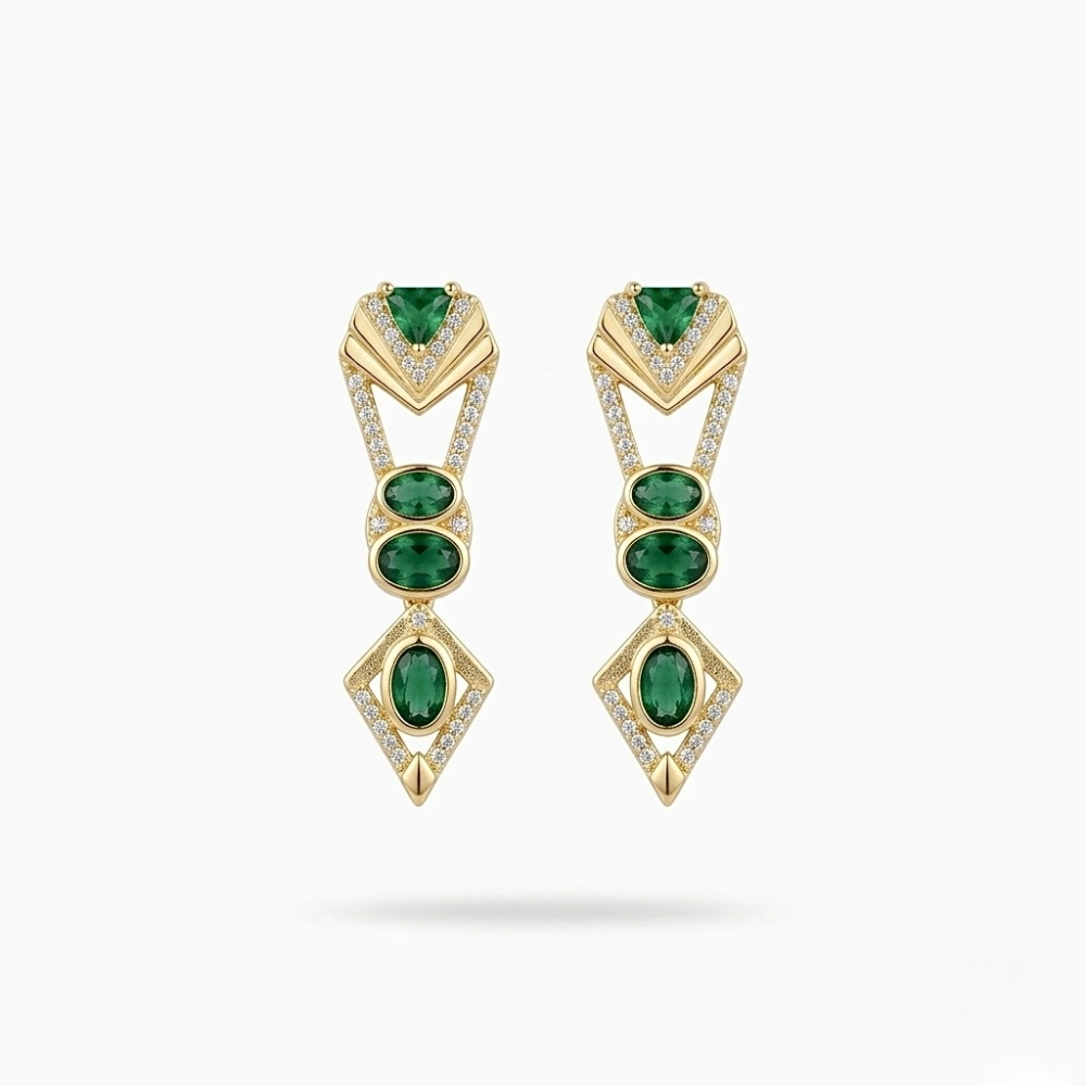 Vip Yeşil Kuyum Model Küpe