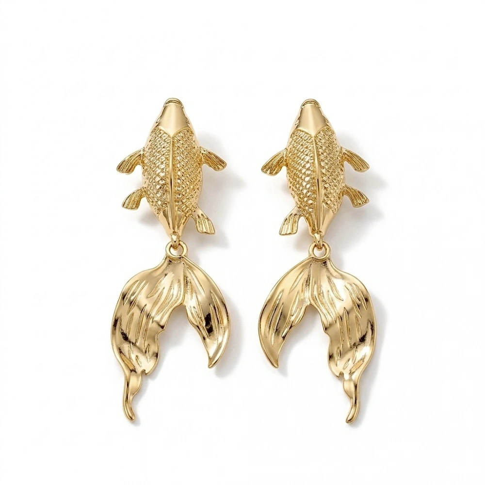 Vintage Tasarım Balık Küpe