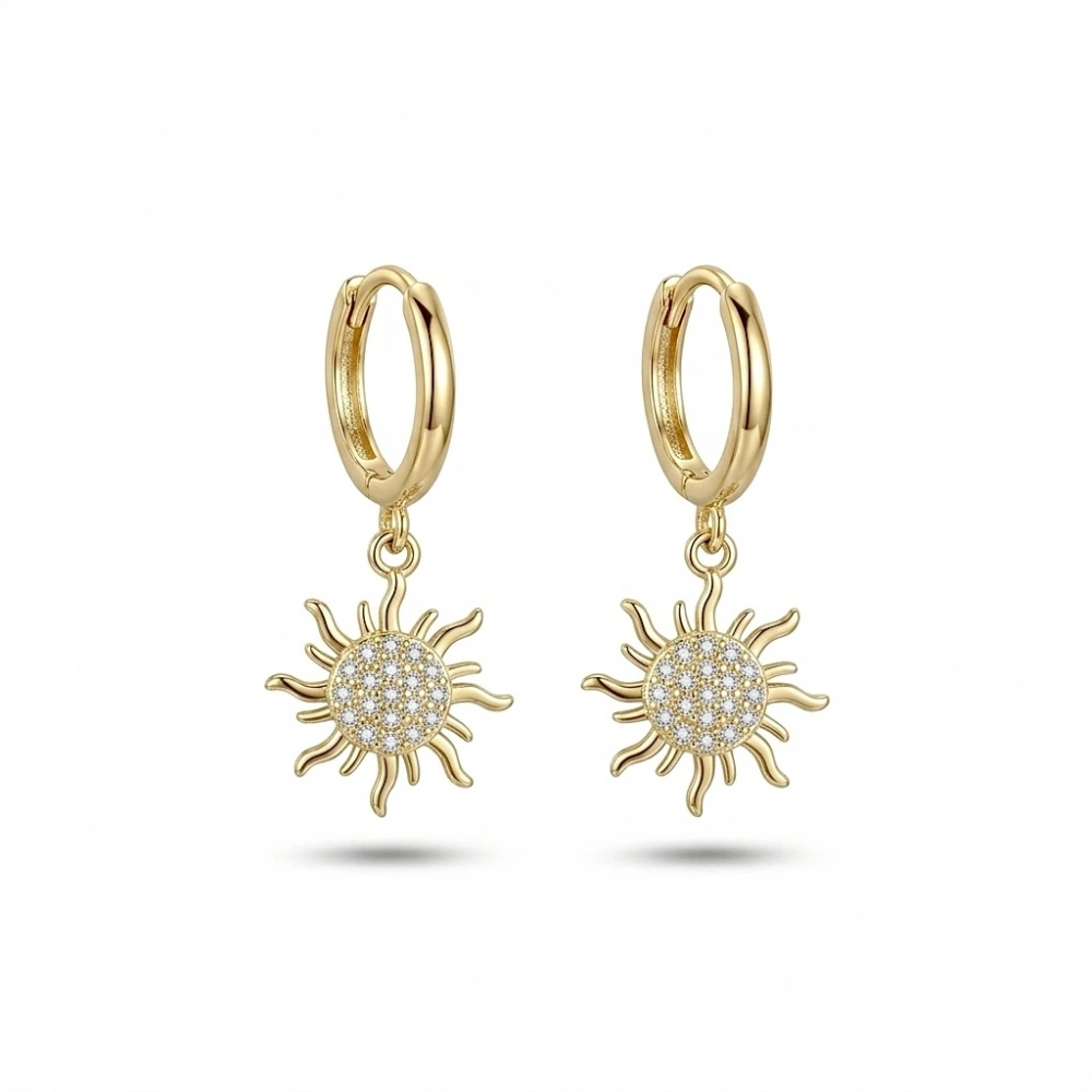 İthal Gold Güneş Küpe