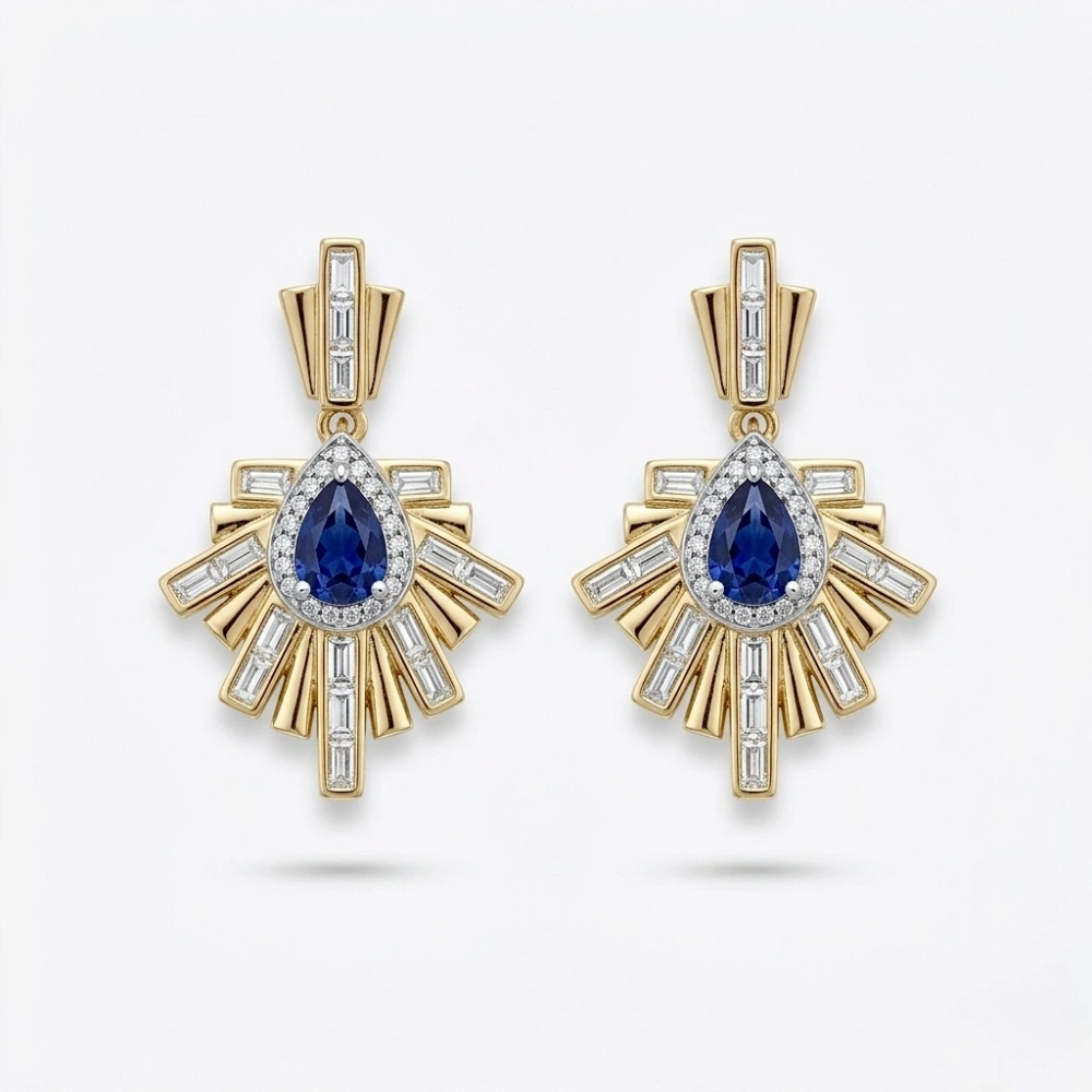 Lavicert Taşlı Tasarım Küpe