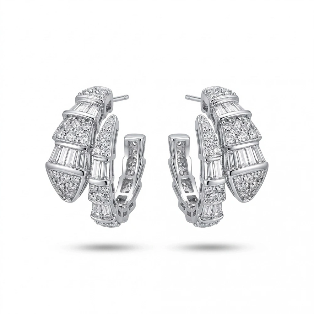 İthal Silver Yılan Küpe